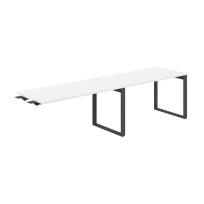 Стол-бенч комбо s-b-s с вырезом Allegro / 2800×800×750 / Профиль О-образный: 70×20 Антрацит / Столешница: Белый / AG.198.WH.V.72.AN Стол-бенч комбо s-b-s с вырезом Allegro / 2800×800×750 / Профиль О-образный: 70×20 Антрацит / Столешница: Белый / AG.198.WH.V.72.AN