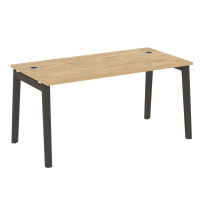 Onix Wood Direct Стол руководителя OW.SRR-4.8 Белый бриллиант/Дуб светлый/Белый металл 1580*800*750