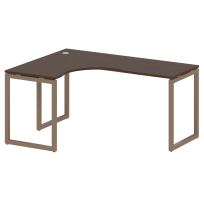 Metal System Quattro Стол криволинейный левый на О-образном м/к 40БО.СА-4 (L) Акация/Антрацит металл 1600*1200*750