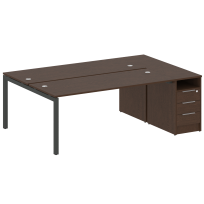Metal System Quattro Р. ст. с тумбой на П-образном м/к 50БП.РС-СТП-2.5 Акация/Антрацит металл 2212*1475*750 Metal System Quattro Р. ст. с тумбой на П-образном м/к 50БП.РС-СТП-2.5 Акация/Антрацит металл 2212*1475*750