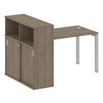 Metal System Quattro Стол офисный с шкафом-купе на П-образном м/к 50БП.РС-СШК-3.2 Т Вяз/Мокко металл 1610×1120×1098 Metal System Quattro Стол офисный с шкафом-купе на П-образном м/к 50БП.РС-СШК-3.2 Т Вяз/Мокко металл 1610×1120×1098