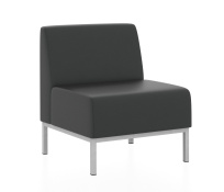 Мягкое кресло Компакт Euroforma / Искуственная шесть Kardif / Серый 10 / Черный / 600×620×770