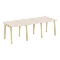 Onix Wood Стол переговорный (3 столешницы) OW.PRG-3.0 Белый бриллиант/Дуб светлый/Белый металл 2340*980*750 Onix Wood Стол переговорный (3 столешницы) OW.PRG-3.0 Белый бриллиант/Дуб светлый/Белый металл 2340*980*750