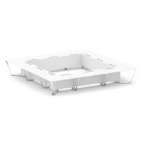 Стол для переговоров квадратный Steel Meet MD-PR.B.SP-24K / Тиквуд Светлый – Нержавеющая Сталь – Хром / 4800×4800×750