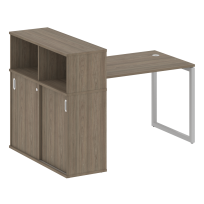 Metal System Quattro Стол офисный с шкафом-купе на О-образном м/к 40БО.РС-СШК-3.2 Т Вяз/Мокко металл 1610×1120×1098 Metal System Quattro Стол офисный с шкафом-купе на О-образном м/к 40БО.РС-СШК-3.2 Т Вяз/Мокко металл 1610×1120×1098