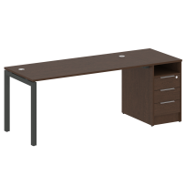 Metal System Quattro Р. ст. с тумбой на П-образном м/к 50БП.РС-СТП-1.4 Акация/Антрацит металл 2012*720*750 Metal System Quattro Р. ст. с тумбой на П-образном м/к 50БП.РС-СТП-1.4 Акация/Антрацит металл 2012*720*750