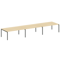 Metal System Quattro Перег. стол (3 столешницы) на П-оразном м/к 40БП.ПРГ-3.5 Акация/Антрацит металл 5400*1235*750