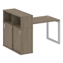 Metal System Quattro Стол офисный с шкафом-купе на О-образном м/к 50БО.РС-СШК-3.2 Т Вяз/Мокко металл 1610×1120×1098 Metal System Quattro Стол офисный с шкафом-купе на О-образном м/к 50БО.РС-СШК-3.2 Т Вяз/Мокко металл 1610×1120×1098