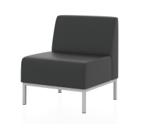 Мягкое кресло Компакт Euroforma / Искуственная шесть Kardif / Серый 10 / Черный / 600×620×770