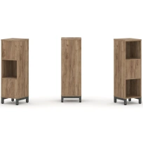 Стеллаж-перегородка двухсторонний средний трёхъярусный Style Project SN.NSD-311 Тиквуд Светлый/Металл Белый 387×400×1248