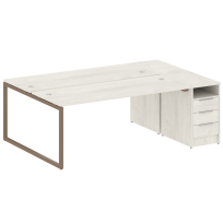 Metal System Quattro Р. ст. с тумбой на О-образном м/к 40БО.РС-СТП-2.5 Акация/Антрацит металл 2212*1475*750 Metal System Quattro Р. ст. с тумбой на О-образном м/к 40БО.РС-СТП-2.5 Акация/Антрацит металл 2212*1475*750