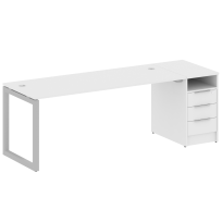 Metal System Quattro Р. ст. с тумбой на О-образном м/к 50БО.РС-СТП-1.5 Акация/Антрацит металл 2212*720*750 Metal System Quattro Р. ст. с тумбой на О-образном м/к 50БО.РС-СТП-1.5 Акация/Антрацит металл 2212*720*750