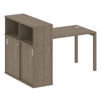 Metal System Quattro Стол офисный с шкафом-купе на П-образном м/к 50БП.РС-СШК-3.2 Т Вяз/Мокко металл 1610×1120×1098 Metal System Quattro Стол офисный с шкафом-купе на П-образном м/к 50БП.РС-СШК-3.2 Т Вяз/Мокко металл 1610×1120×1098