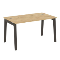 Onix Wood Direct Стол руководителя OW.SRR-3.8 Белый бриллиант/Дуб светлый/Белый металл 1380*800*750