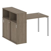 Metal System Quattro Стол офисный с шкафом-купе на П-образном м/к 40БП.РС-СШК-3.2 Т Вяз/Мокко металл 1610×1120×1098 Metal System Quattro Стол офисный с шкафом-купе на П-образном м/к 40БП.РС-СШК-3.2 Т Вяз/Мокко металл 1610×1120×1098