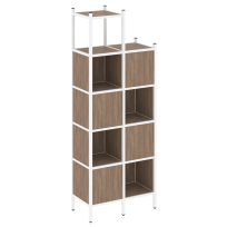 Loft Прямой стеллаж наборный VR.L-20 Тиквуд тёмный/Белый металл 862×446×2280 Loft Прямой стеллаж наборный VR.L-20 Тиквуд тёмный/Белый металл 862×446×2280