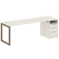 Metal System Quattro Р. ст. с тумбой на О-образном м/к 50БО.РС-СТП-1.5 Акация/Антрацит металл 2212*720*750 Metal System Quattro Р. ст. с тумбой на О-образном м/к 50БО.РС-СТП-1.5 Акация/Антрацит металл 2212*720*750