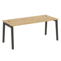 Onix Wood Direct Стол руководителя OW.SRR-5.8 Белый бриллиант/Дуб светлый/Белый металл 1780*800*750