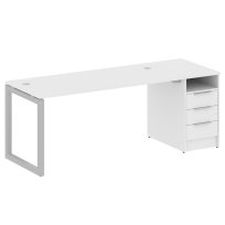 Metal System Quattro Р. ст. с тумбой на О-образном м/к 50БО.РС-СТП-1.4 Акация/Антрацит металл 2012*720*750 Metal System Quattro Р. ст. с тумбой на О-образном м/к 50БО.РС-СТП-1.4 Акация/Антрацит металл 2012*720*750