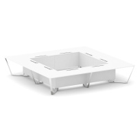 Стол для переговоров квадратный Steel Meet MD-PR.B.SP-20K2 / Тиквуд Светлый – Нержавеющая Сталь – Хром / 4000×4000×750