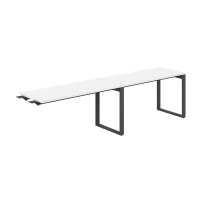 Стол-бенч комбо s-b-s с вырезом Allegro / 2400×600×750 / Профиль О-образный: 70×20 Антрацит / Столешница: Белый / AG.191.WH.V.72.AN Стол-бенч комбо s-b-s с вырезом Allegro / 2400×600×750 / Профиль О-образный: 70×20 Антрацит / Столешница: Белый / AG.191.WH.V.72.AN