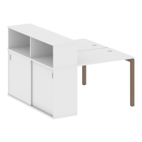 Metal System Quattro Р. ст. с шкафом-купе на П-образном м/к 50БП.РС-СШК-2.1 Т Акация/Антрацит металл 1410*1475*1098