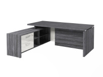 Стол для руководителя с опорной тумбой левый Festus FI-119L.GG / Фурнитура INOX / Древесина графит / Мрамор леванто белый Стол для руководителя с опорной тумбой левый Festus FI-119L.GG / Фурнитура INOX / Древесина графит / Мрамор леванто белый