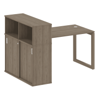 Metal System Quattro Стол офисный с шкафом-купе на О-образном м/к 50БО.РС-СШК-3.2 Т Вяз/Мокко металл 1610×1120×1098 Metal System Quattro Стол офисный с шкафом-купе на О-образном м/к 50БО.РС-СШК-3.2 Т Вяз/Мокко металл 1610×1120×1098