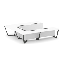 Стол для переговоров П-образный Steel Meet KD-PR.B.SP-11P / Тиквуд Светлый – Металл Антрацит / 3200×3200×750