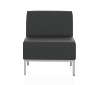 Мягкое кресло Компакт Euroforma / Искуственная шесть Kardif / Серый 10 / Черный / 600×620×770