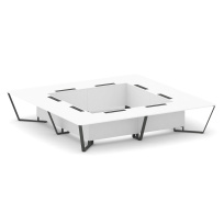 Стол для переговоров квадратный Steel Meet KD-PR.B.SP-20K2 / Тиквуд Светлый – Металл Антрацит / 4000×4000×750